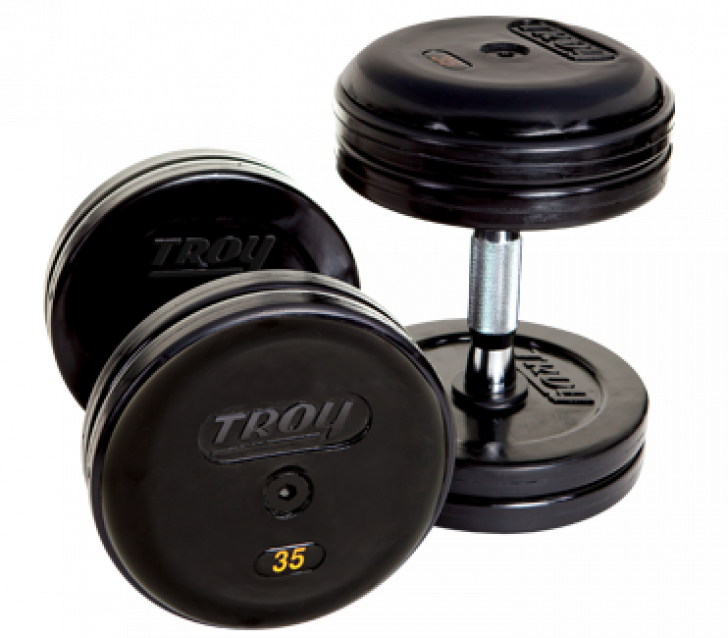 Image of Pro Style Dumbbells - Rubber Encased - Straight