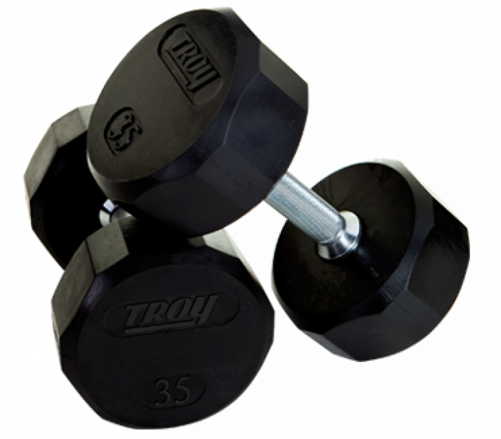 Image of Troy 12 Sided Rubber Encased Dumbbells - 3lbs