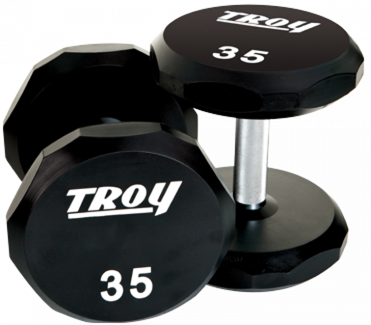 Image of 12-Sided Custom Engraved Urethane Dumbbells 