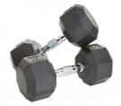 Image of 8 Sided Rubber Encased Dumbbells - 50-100 lbs