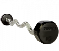 Image of 12-side, Rubber-Encased Solid Curl Barbel