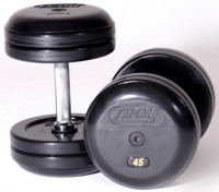 Image of TROY Pro Style Dumbbells - Rubber Encased 