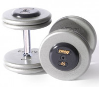 Image of TROY Pro Style Dumbbells - Hammertone Gray 5-50 lbs