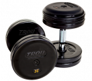 Image of Pro Style Dumbbells - Rubber Encased - Straight